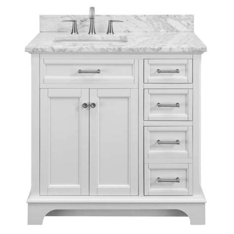 Allen Roth Roveland White Undermount Single Sink Bathroom Vanity With