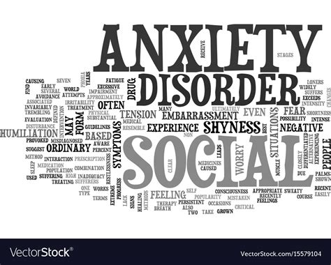 What Is Social Anxiety Disorder Text Word Cloud Vector Image