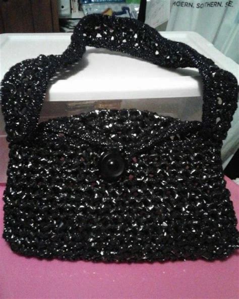 Recycle Crocheted Purse Made With Vhs Movie Tape And A