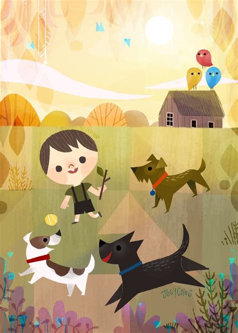 Go Fetch Print By Joey Chou Art Illustration Kids Art Projects