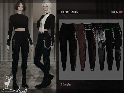 Sims 4 — Dsf Pant Gnf007 By Dansimsfantasy — Wide Trousers With Side