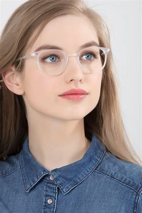 Hubris Round Matte Clear Full Rim Eyeglasses Eyebuydirect Womens