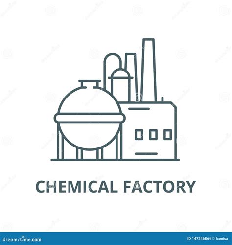 Chemical Factory Vector Line Icon Linear Concept Outline Sign Symbol