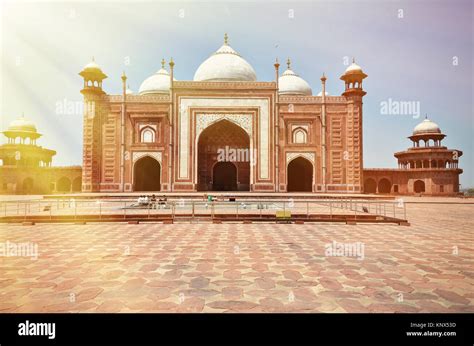 Taj Mosque In Taj Mahal Complex Agra India Stock Photo Alamy
