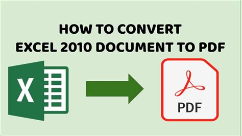How To Convert Excel 2010 Document To Pdf Convert Excel To Pdf Easy