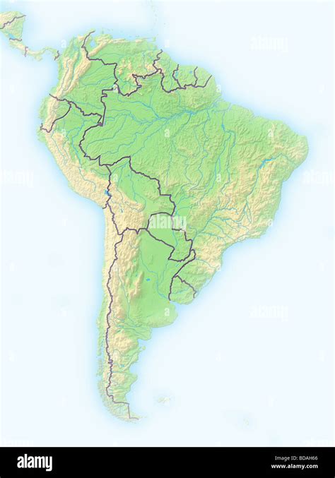 Shaded Relief Map Of South America South America Map America Map Images