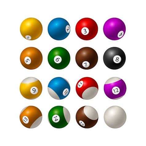 Premium Vector Set Of Billiard Balls On White Background Illustration