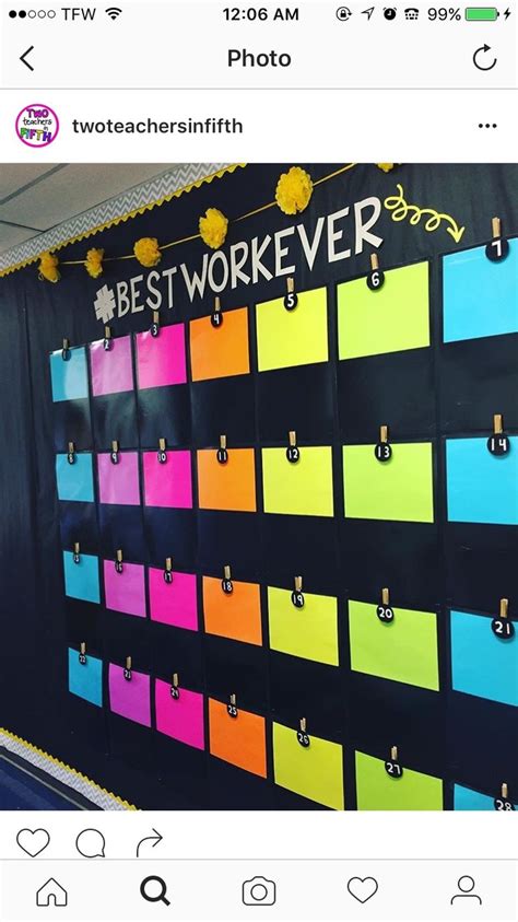 A Colorful Bulletin Board With The Words Best Worker Written On It And