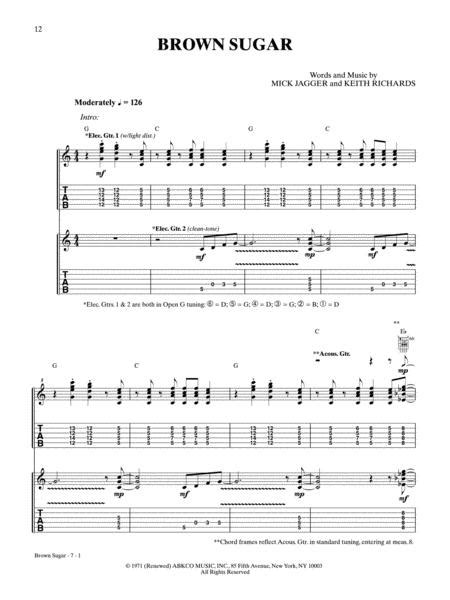 Brown Sugar By Mick Jagger And Keith Richards Digital Sheet Music For