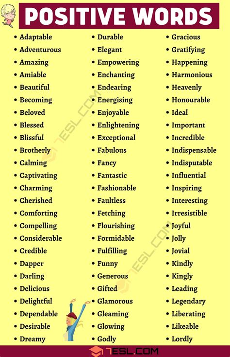 Positive Words 800 Useful Positive Words To Add To Your Vocabulary
