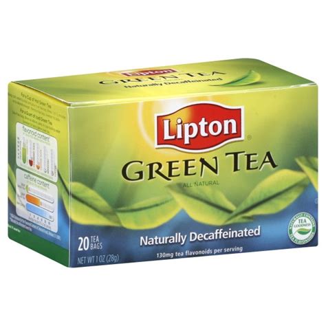 Lipton Green Tea Bags Decaffeinated 100 Natural