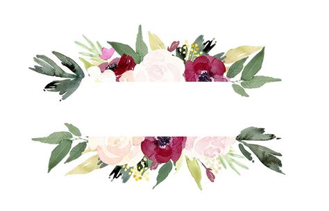 Elegant Roses And Anemones Frames Floral Clip Art Borders
