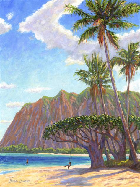 Kaaawa Beach Oahu Painting By Steve Simon Fine Art America