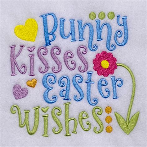 Bunny Kisses Easter Wishes John Deer Embroidery Design