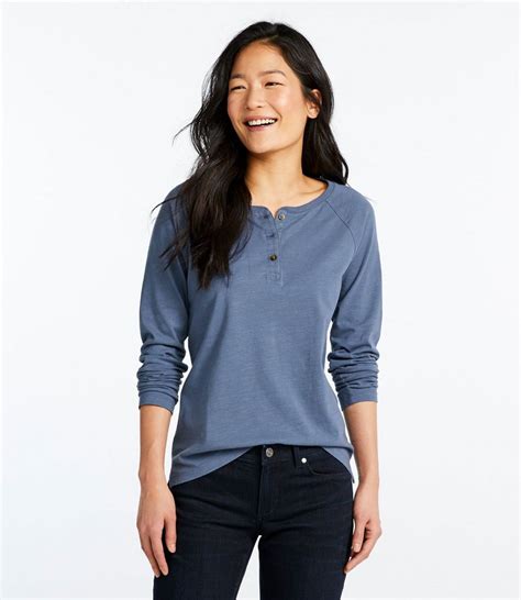 Women S Lakewashed Organic Cotton Tee Henley Shirts And Tops At L L