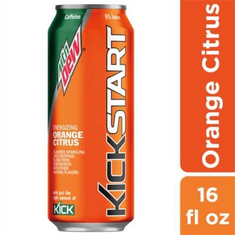 Mountain Dew Kickstart Orange Energy Drink Can 16 Fl Oz Fred Meyer