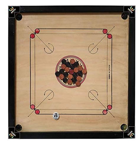 Webby Big Size Wooden Carrom Board With Wooden Coins And Striker 32x32