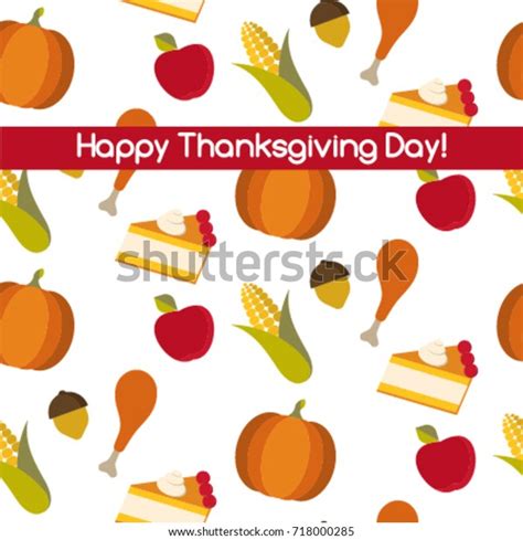 Happy Thanksgiving Day Seamless Pattern Stock Vector Royalty Free