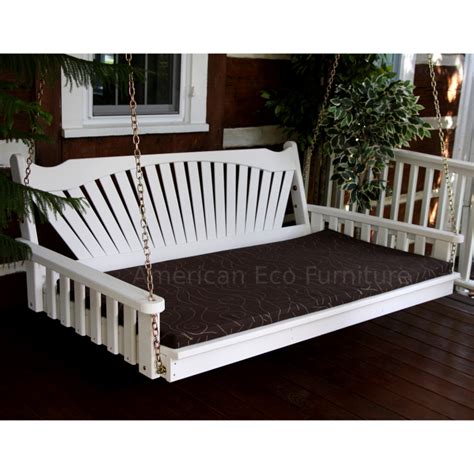 Amish Fan Back Swing Bed Solid Wood Made In Usa American Eco Furniture