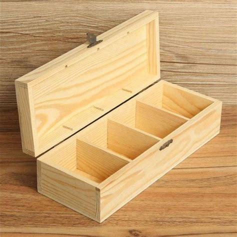 Wooden Storage Box Tea Organizer 4 compartments.... | Wooden tea box, Wooden box diy, Wooden ...