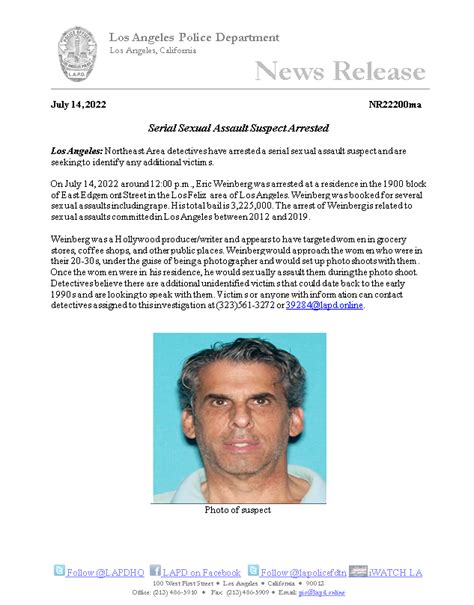 Lapd Pio On Twitter Lapd News Serial Sexual Assault Suspect Arrested 4pvxl2ymoz
