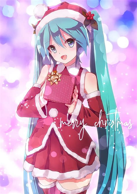 1920x1080px 1080p Free Download Christmas Miku Anime Vocaloid Hd