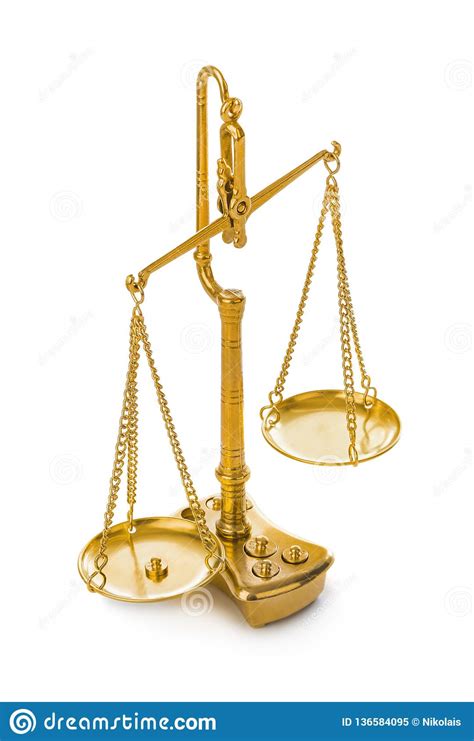 Golden Weight Balance Scale Stock Image Image Of Balance
