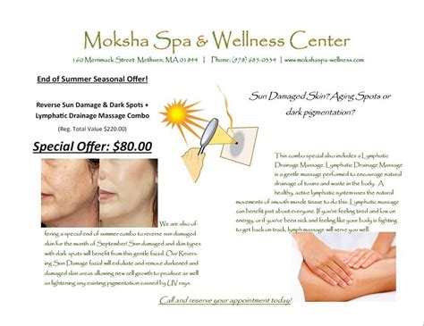 Moksha Spa And Wellness Center Is Currently Offering A Special End Of Summer Combo For 8000 To