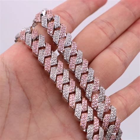 Misterjewelry Wholesale Two Tone Moissanite Diamond Cuban Link Chain