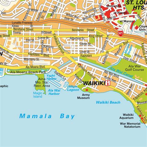 Printable Map Of Honolulu Adams Printable Map