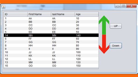 Java How To Move Jtable Selected Row Up And Down In Java Netbeans Hot