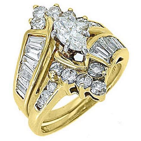 thejewelrymaster 14k yellow gold marquise baguette diamond engagement ring bridal set 2 46