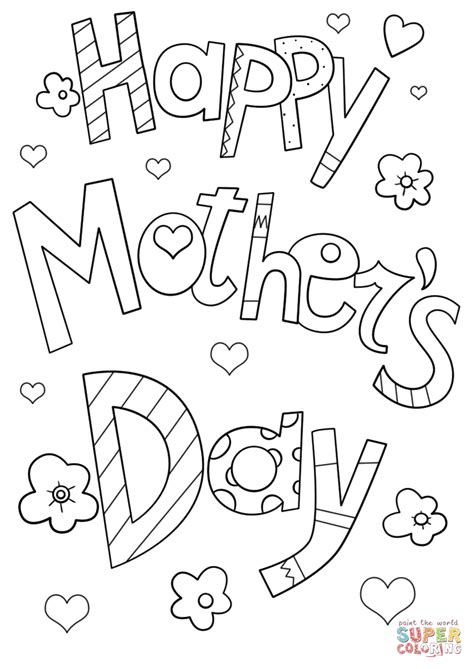 39+ pajama day coloring pages for printing and coloring. Happy Mother's Day Doodle coloring page | Free Printable ...