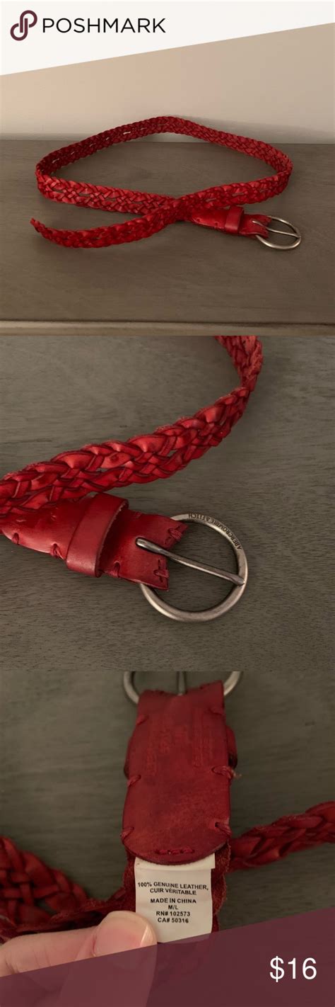 Abercrombie And Fitch Red Leather Belt Red Leather Leather Leather Belt
