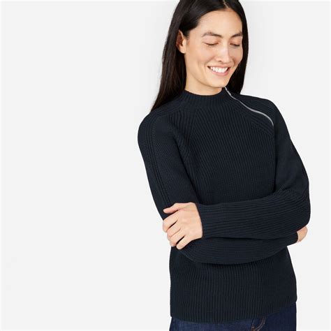 Everlane This Lightweight Cotton Sweaters High Neckline Has A Bold