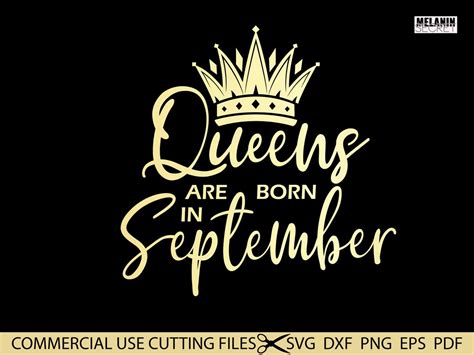 Queens Are Born In September Svg September Queen Svg Virgo Etsy