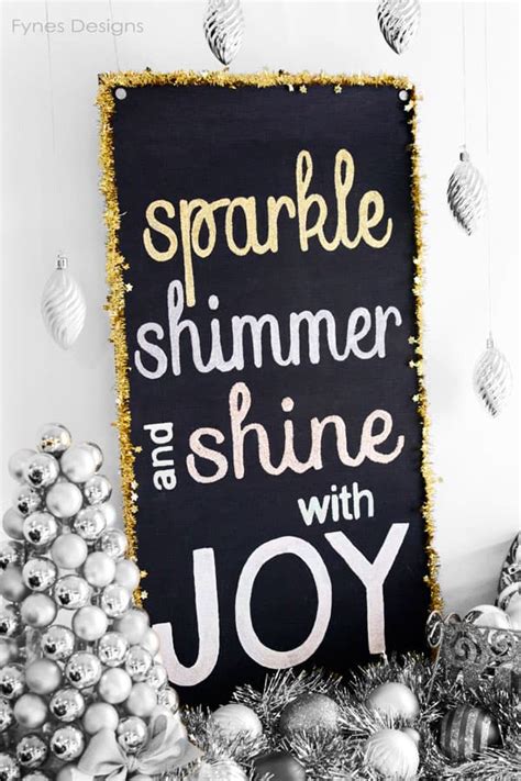 Painted Glitter Holiday Sign Fynes Designs