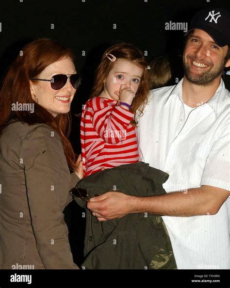 Actress Julianne Moore With Daughter And Husband Bart Freundlich Attend