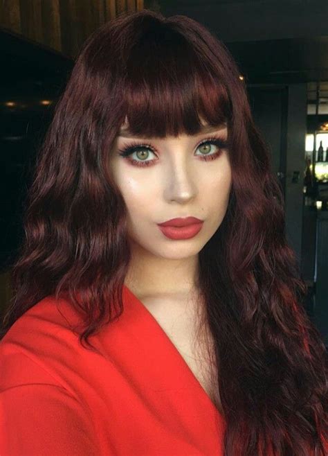 Beautiful Long Red Hair With Bangs Red Hair With Bangs