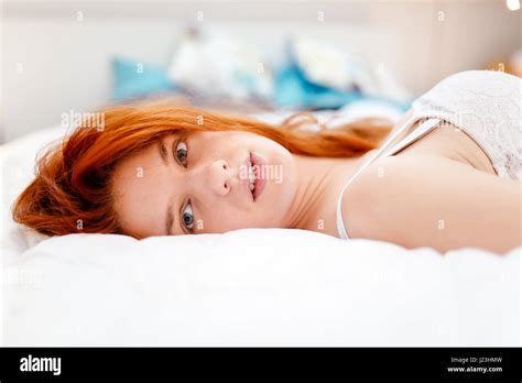 Portrait Of A Beautiful Red Haired Woman Stock Photo Alamy