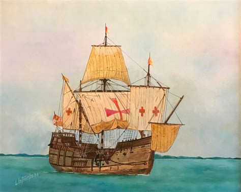 Christopher Columbus Ship Painting At Explore