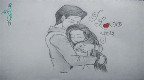 How To Draw Romantic Hugging Couple Sketch Boy And Girl Hugging