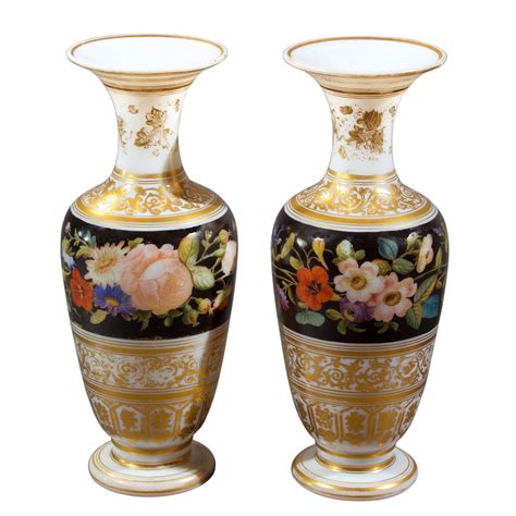 Baccarat Antique French Opaline Glass Vases Available For Immediate