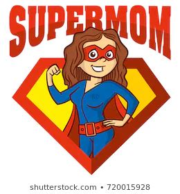 Super Mom Hero Superhero Cartoon Character Stock Vector Royalty Free
