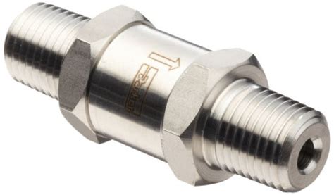These valves are energized by the fluid itself flowing in the pipe and only open up. Castair, 1/2"X1/2" Inline Check Valve, NPT Female Inlet/Outlet