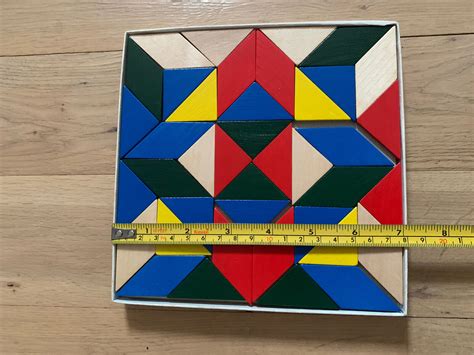 Wooden Mosaic Puzzle Kids Multicoloured Complete T 60s Czech Tofa
