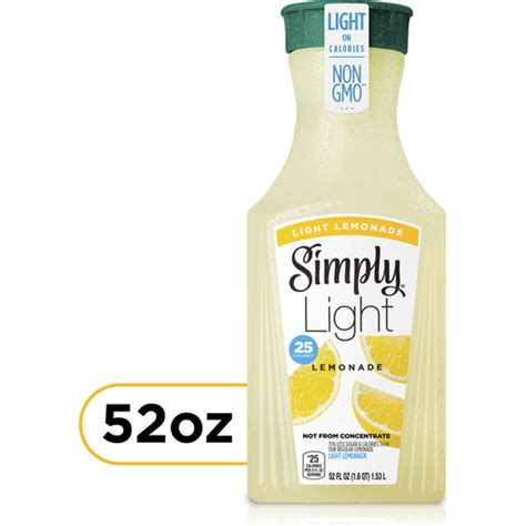 Simply Light Lemonade Bottle 52 Fl Oz Juice And Drinks Reasors