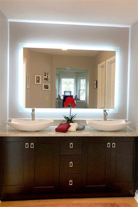 Side Lighted Led Bathroom Vanity Mirror 54 X 40 Rectangular