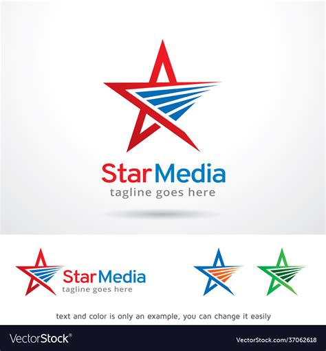 Star Media Logo Template Design Royalty Free Vector Image
