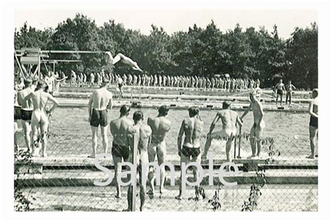 1940s Photo Reprint Nude Soldiers Swim In A Jungle Stream 7 Ai Cases